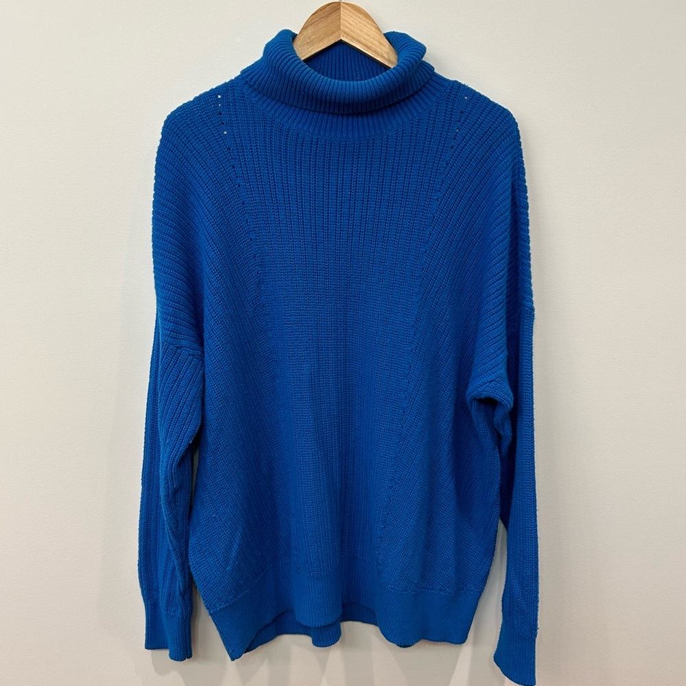 CORE, Blue, Knit, Turtle Neck, Sweater, Size Large
